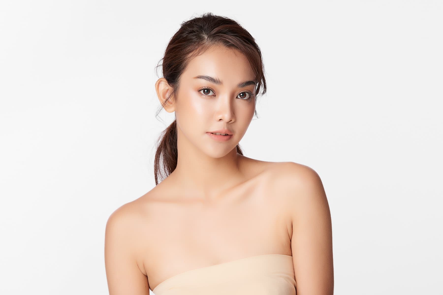 Clear, healthy skin in bright natural light